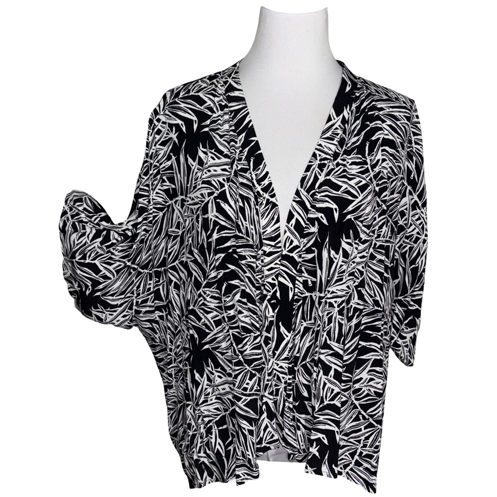 LOFT Black and White Patterned Cardigan